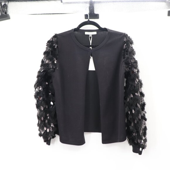 NWT Siani Milano Black Beaded Cardigan Size Small - Picture 4 of 8